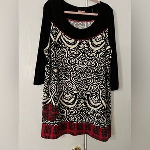 Graphic print sweater tunic